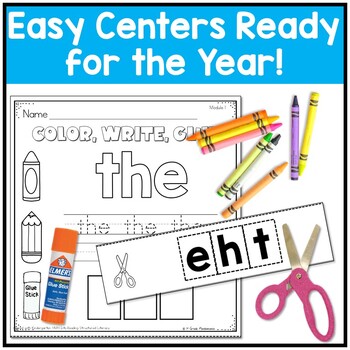 HMH Into Reading Structured Lit Kindergarten Color, Write, Glue Centers 3 Glue Centers