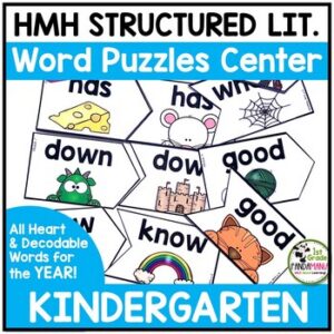 HMH Into Reading Structured Lit Kindergarten Word Puzzles Centers