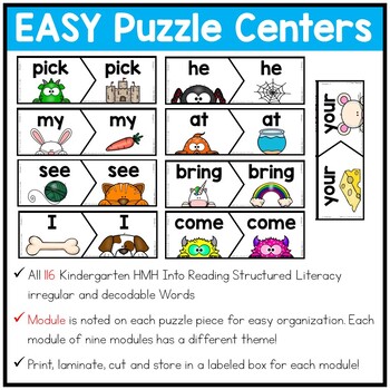HMH Into Reading Structured Lit Kindergarten Word Puzzles Centers 2 HMH Into Reading Structured Lit Kindergarten Word Puzzles Centers 1