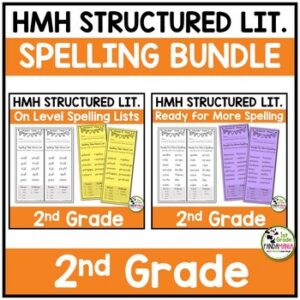 2nd Grade Spelling Lists aligned HMH Into Reading Structured Lit BUNDLE