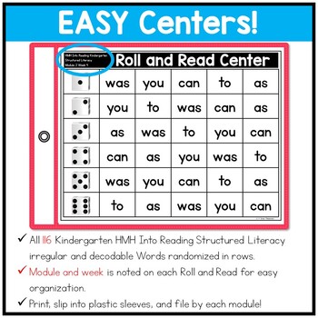 HMH Into Reading Structured Lit Kindergarten Roll and Read Centers 2 HMH Into Reading Structured Lit Kindergarten Roll and Read Centers 1
