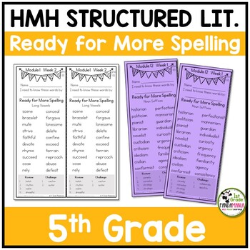5th Grade Spelling Lists aligned HMH Into Reading Structured Lit Ready for More 1 5th Grade Spelling Lists aligned HMH Into Reading Structured Lit Ready for More