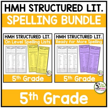 5th Grade Spelling Lists aligned HMH Into Reading Structured Lit BUNDLE 1 5th Grade Spelling Lists aligned HMH Into Reading Structured Lit BUNDLE