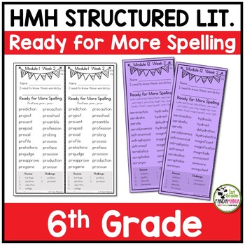 6th Grade Spelling Lists aligned HMH Into Reading Structured Lit Ready for More 1 6th Grade Spelling Lists aligned HMH Into Reading Structured Lit Ready for More