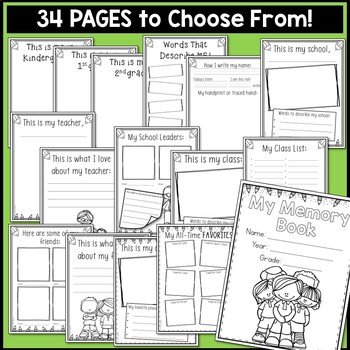 Memory Book for End of the School Year 3 Memory Book for End of the School Year 2