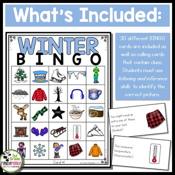 Winter Activities BINGO Cards Making Inferences with Pictures 2 Winter Activities BINGO Cards Making Inferences with Pictures 1
