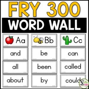 Fry Sight Words Word Wall for First 300 Sight Words