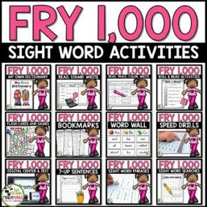 Fry Sight Words Activities Assessment and Instruction BUNDLE ALL 1000 Fry Words