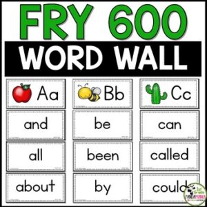 Fry Sight Words Word Wall for First 600 Sight Words