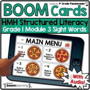 HMH Structured Literacy Grade 1 BOOM CARDS Module 3 Sight Words Build a Pizza