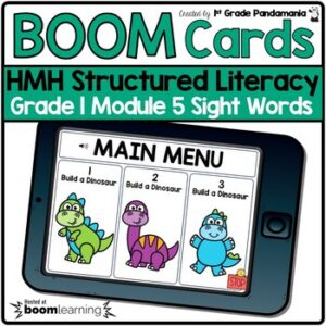 HMH Structured Literacy Grade 1 BOOM CARDS Mod 5 Sight Words Build a Dinosaur