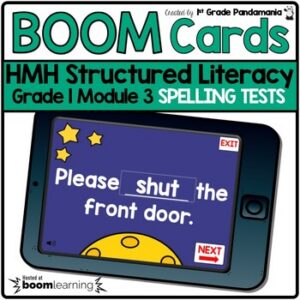 HMH Structured Literacy Grade 1 BOOM CARDS Mod 3 Spelling Practice and Test