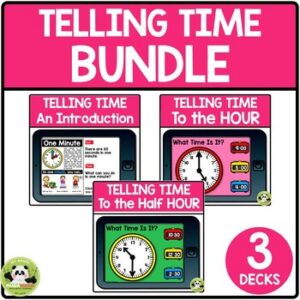 Telling Time to the Hour and Half Hour Instruction Practice BOOM BUNDLE