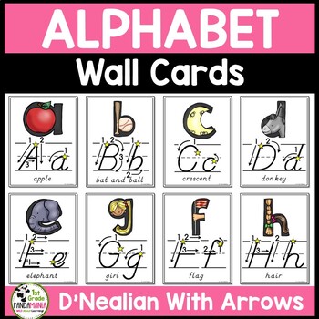 Alphabet Wall Cards and Centers Cards (D'Nealian With Instructional Arrows) 1 Alphabet Wall Cards and Centers Cards (D'Nealian With Instructional Arrows)