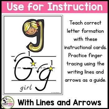 Alphabet Wall Cards and Centers Cards (D'Nealian With Instructional Arrows) 3 Alphabet Wall Cards and Centers Cards (D'Nealian With Instructional Arrows) 2