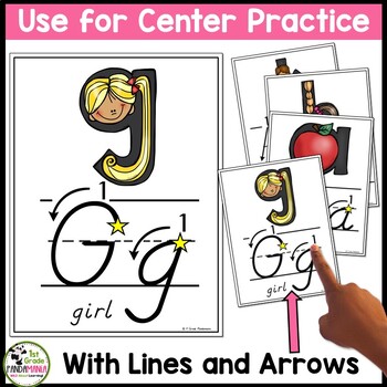Alphabet Wall Cards and Centers Cards (D'Nealian With Instructional Arrows) 4 Alphabet Wall Cards and Centers Cards (D'Nealian With Instructional Arrows) 3