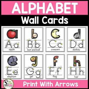 Alphabet Wall Cards & Center Cards (Traditional Print with Instructional Arrows) 1 Alphabet Wall Cards & Center Cards (Traditional Print with Instructional Arrows)