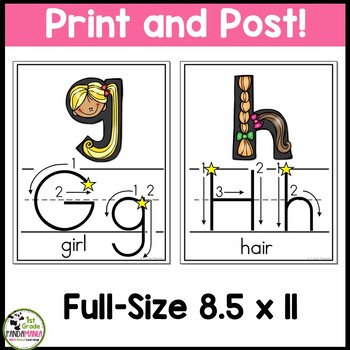 Alphabet Wall Cards & Center Cards (Traditional Print with Instructional Arrows) 2 Alphabet Wall Cards & Center Cards (Traditional Print with Instructional Arrows) 1