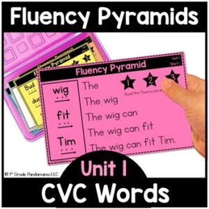 Fluency Pyramids CVC Words Short Vowel Phonics Science of Reading Aligned Unit 1