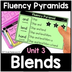 Fluency Pyramids Blends Short Vowel Phonics Science of Reading Aligned Unit 3
