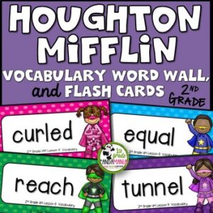 Journeys 2nd Grade Vocabulary Word Wall & Flashcards (Super Hero) HMH aligned
