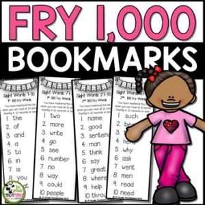 Fry Words Mastery Bookmarks for ALL 1000 Fry Sight Words