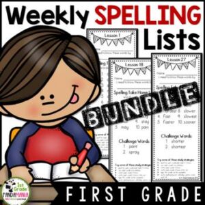 1st Grade Spelling Lists (Regular & Challenge) aligned with HMH Journeys