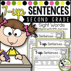 Journeys 2nd Grade 7-up Sentence Writing with Sight Words aligned with HMH