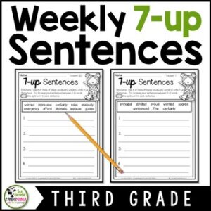 Journeys 3rd Grade 7-up Sentence Writing Using Vocabulary Words aligned with HMH
