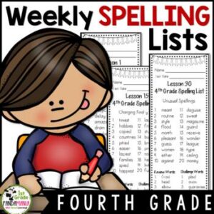 4th Grade Spelling Lists (Weekly) For Any Reading Series