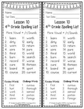 4th Grade Spelling Lists (Weekly) For Any Reading Series 3 4th Grade Spelling Lists (Weekly) For Any Reading Series 2