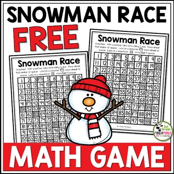Snowman Race Math Game 100 Grid and 120 Grid FREE 1 Snowman Race Math Game 100 Grid and 120 Grid FREE