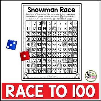 Snowman Race Math Game 100 Grid and 120 Grid FREE 2 Snowman Race Math Game 100 Grid and 120 Grid FREE 1
