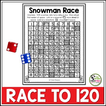 Snowman Race Math Game 100 Grid and 120 Grid FREE 3 Snowman Race Math Game 100 Grid and 120 Grid FREE 2