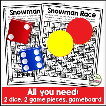 Snowman Race Math Game 100 Grid and 120 Grid FREE 4 Snowman Race Math Game 100 Grid and 120 Grid FREE 3