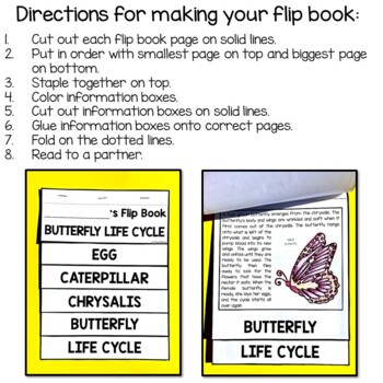 Butterfly Life Cycle Animal Science and Literacy FLIP Book 3 Butterfly Life Cycle Animal Science and Literacy FLIP Book 2