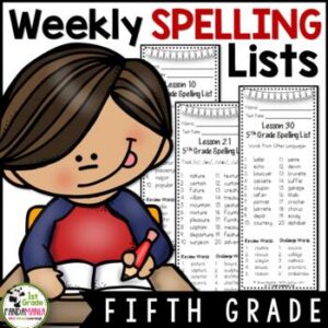 5th Grade Spelling Lists (Weekly) aligned w HMH Journeys