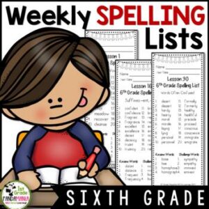 6th Grade Spelling Lists (Weekly) aligned with HMH Journeys