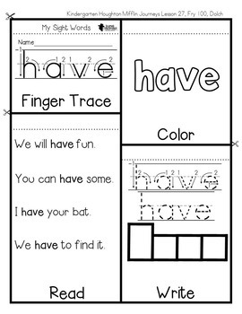 Sight Words for Kindergarten FLIP Books 4 Sight Words for Kindergarten FLIP Books 3