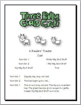 Readers Theater Script The Three Billy Goats Gruff, Fables and Folktales 2 Fables and Folktales