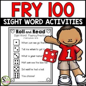 Fry Sight Words Roll and Read Literacy Centers for First 100 Fry Words