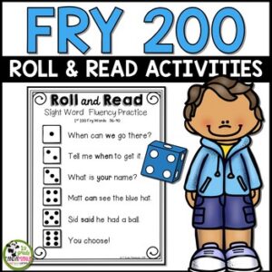 Fry Sight Words Roll and Read Literacy Centers for Fry 200 Words