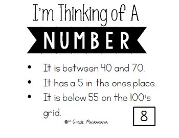 Making Inference Task Cards I'm Thinking of a Number 2 Making Inference Task Cards I'm Thinking of a Number 1