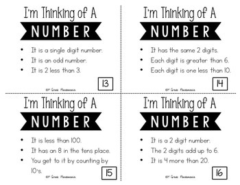 Making Inference Task Cards I'm Thinking of a Number 3 Making Inference Task Cards I'm Thinking of a Number 2