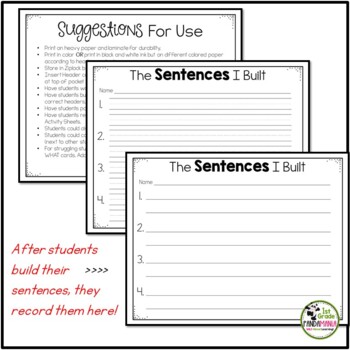 Sentence Building Pocket Chart Center Activity 2 Sentence Building Pocket Chart Center Activity 1