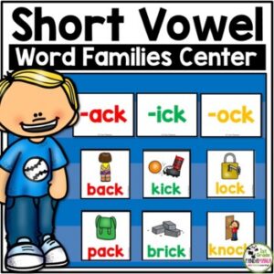 Short Vowel Word Family Pocket Chart Activities Learning Centers