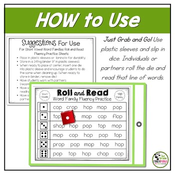 Short Vowel Word Families Roll and Read Literacy Centers 3 Short Vowel Word Families Roll and Read Literacy Centers 2