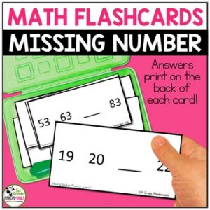 Missing Number Fluency Number Sense Flash Cards