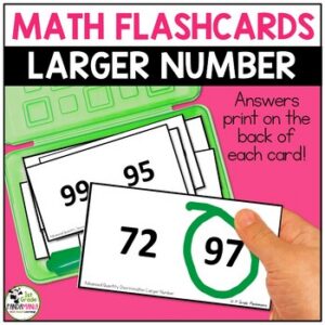 Larger Number (Advanced Quantity Discrimination) Number Sense Flash Cards