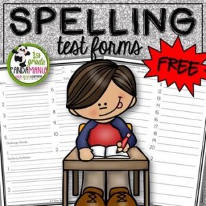Spelling Test Forms Grades 1-3 FREEBIE